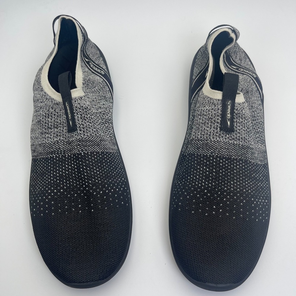 Speedo Surf Knit‎ Pro Sneakers Mens US 13 Black Gray Speckle Slip On Water Shoes